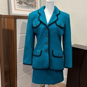 Teal Ann Taylor Skirt Suit Set
